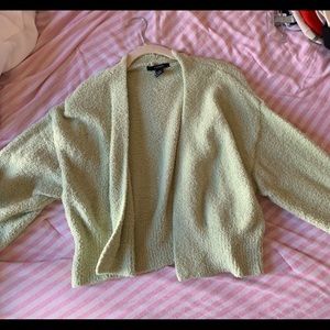 Fuzzy Green Cardigan